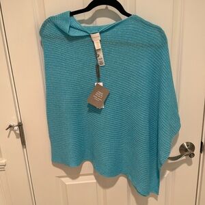 Chicos Convertible Turquoise Poncho OS NWT